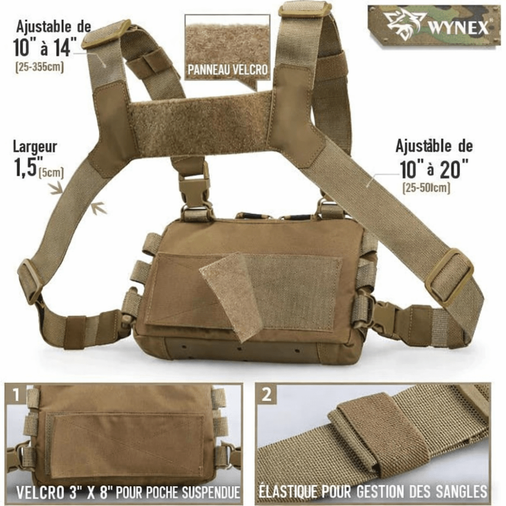Sac de poitrine léger imperméable en nylon