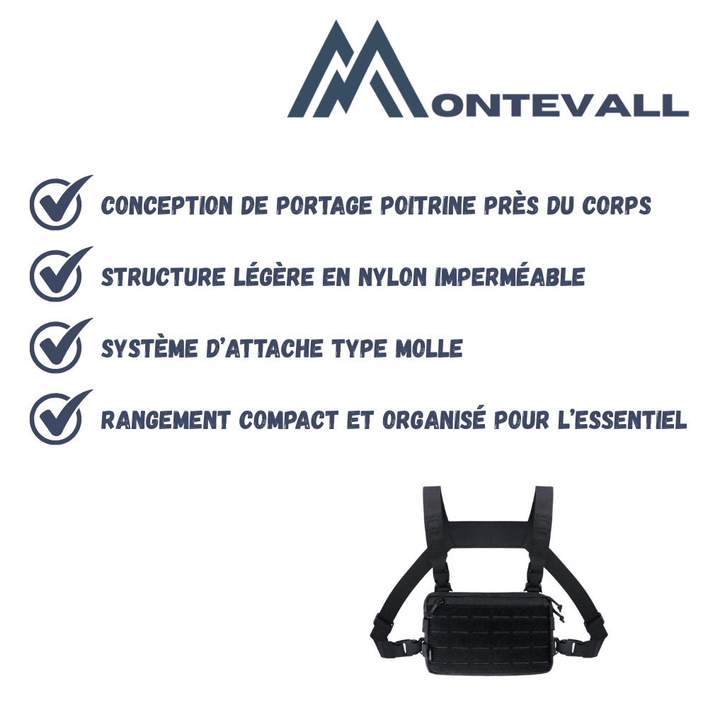 Sac de poitrine léger imperméable en nylon