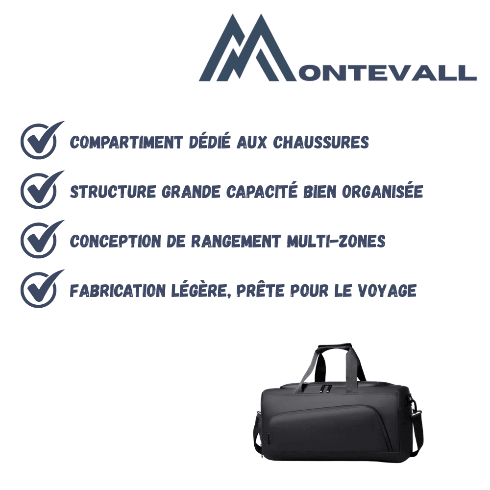 Sac de voyage léger à compartiments multiples