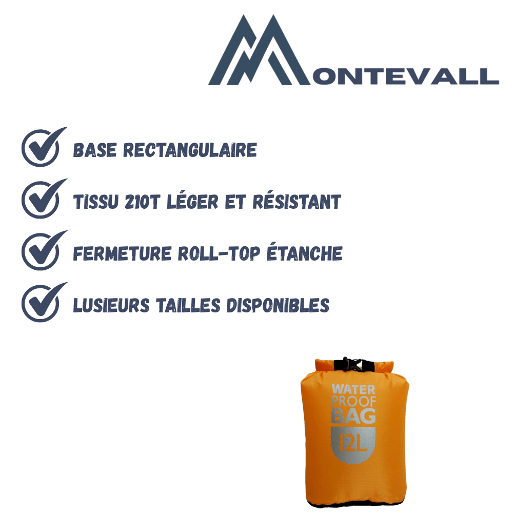 Sac étanche léger à fermeture roulée