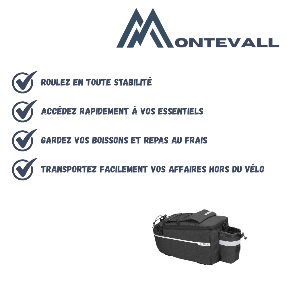 Sac isotherme imperméable pour porte-bagages vélo arrière
